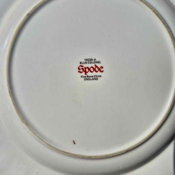 Antique Spode Blue Colonel (Gold Rim) 8" Salad Plate - Y-6235A - Fine Bone China - Picture 3 of 5